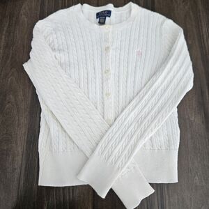 Polo Ralph Lauren Girls Cable Knit Cardigan Size M (8-10)